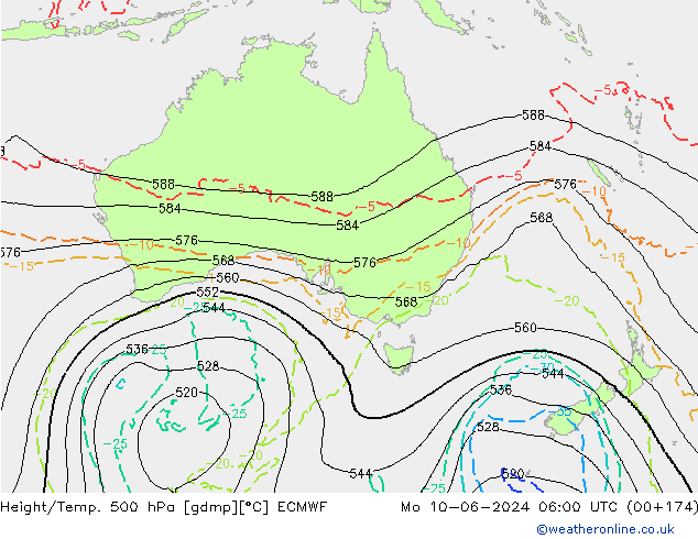 Z500/Rain (+SLP)/Z850 ECMWF Mo 10.06.2024 06 UTC