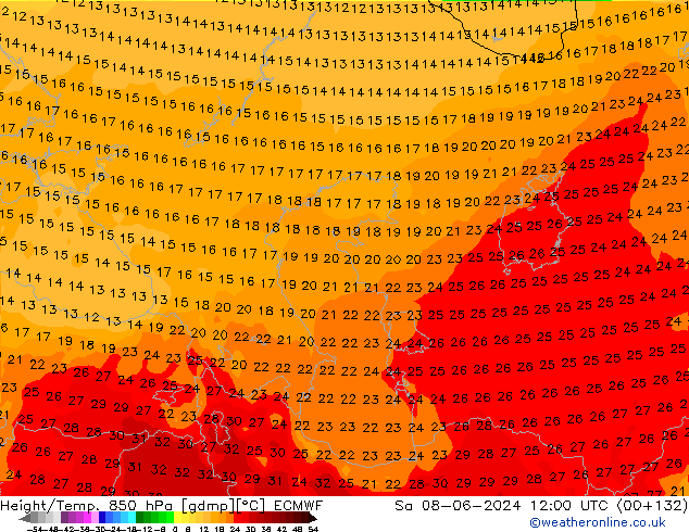 Z500/Rain (+SLP)/Z850 ECMWF So 08.06.2024 12 UTC