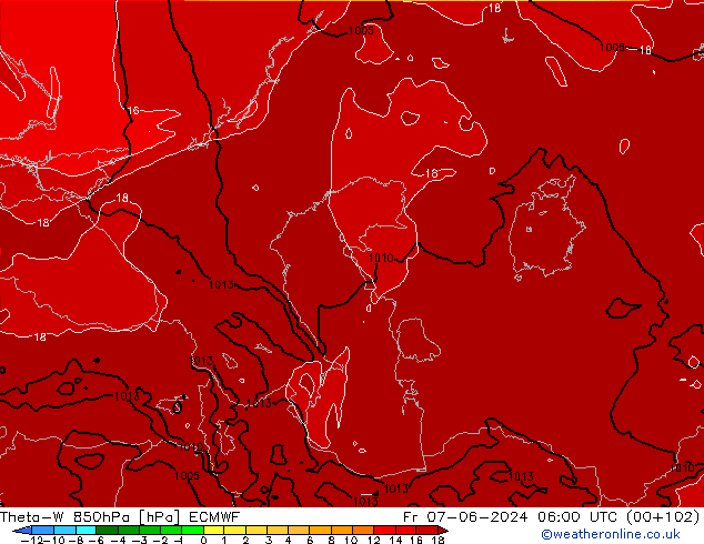 Theta-W 850hPa ECMWF vr 07.06.2024 06 UTC