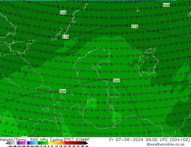 Z500/Rain (+SLP)/Z850 ECMWF ��� 07.06.2024 06 UTC