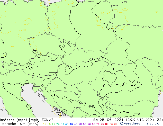 Isotachs (mph) ECMWF So 08.06.2024 12 UTC