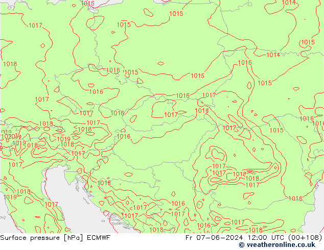 Surface pressure ECMWF Fr 07.06.2024 12 UTC