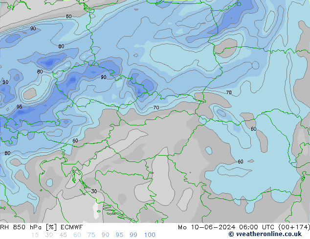 850 hPa Nispi Nem ECMWF Pzt 10.06.2024 06 UTC