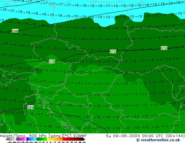 Z500/Rain (+SLP)/Z850 ECMWF Ne 09.06.2024 00 UTC