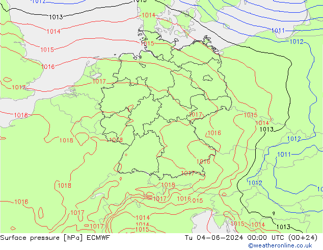 Bodendruck ECMWF Di 04.06.2024 00 UTC