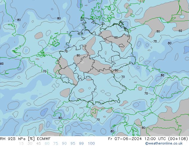 RH 925 hPa ECMWF Sex 07.06.2024 12 UTC