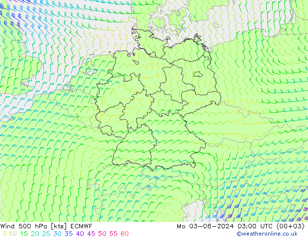 Wind 500 hPa ECMWF Mo 03.06.2024 03 UTC