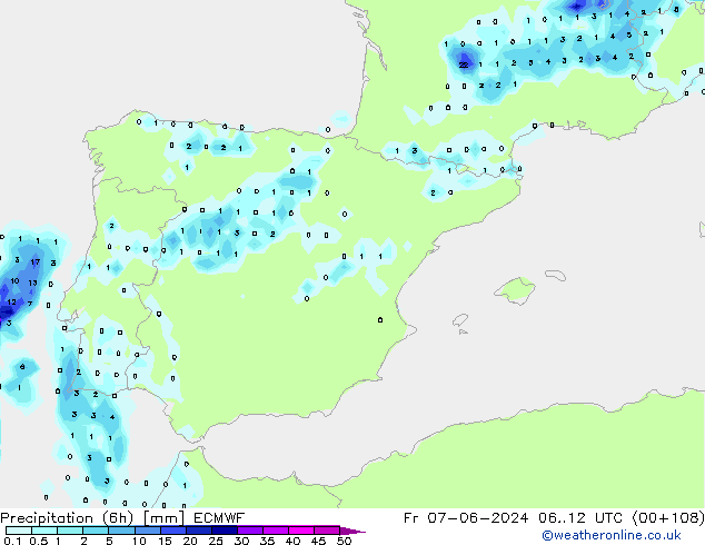 Z500/Rain (+SLP)/Z850 ECMWF vie 07.06.2024 12 UTC