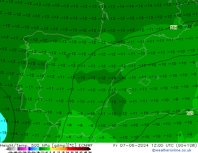 Z500/Rain (+SLP)/Z850 ECMWF pt. 07.06.2024 12 UTC