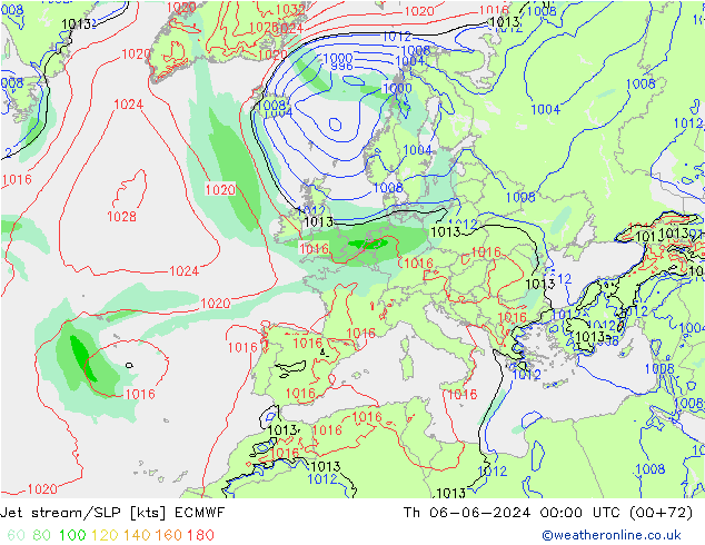 Jet Akımları/SLP ECMWF Per 06.06.2024 00 UTC