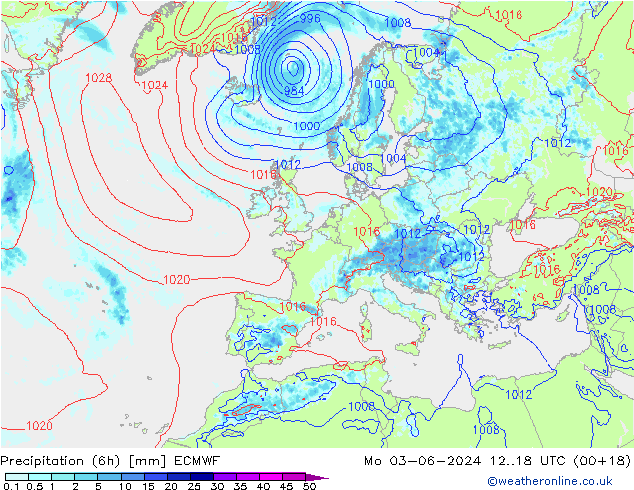 Z500/Regen(+SLP)/Z850 ECMWF ma 03.06.2024 18 UTC