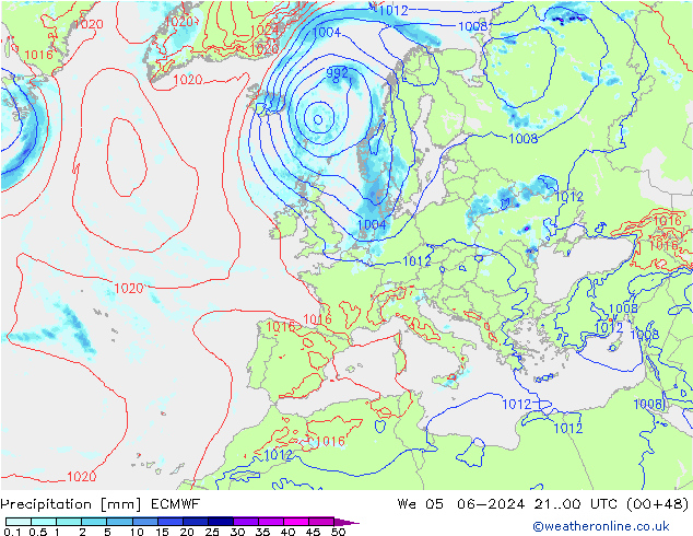 Precipitation ECMWF We 05.06.2024 00 UTC