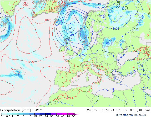 Yağış ECMWF Çar 05.06.2024 06 UTC