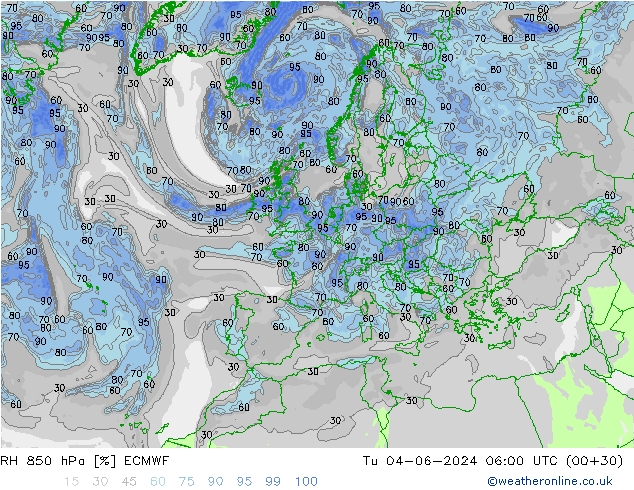 RV 850 hPa ECMWF di 04.06.2024 06 UTC