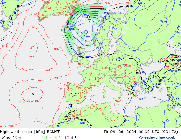 Sturmfelder ECMWF Do 06.06.2024 00 UTC