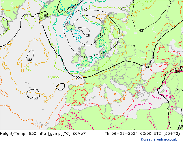 Z500/Yağmur (+YB)/Z850 ECMWF Per 06.06.2024 00 UTC