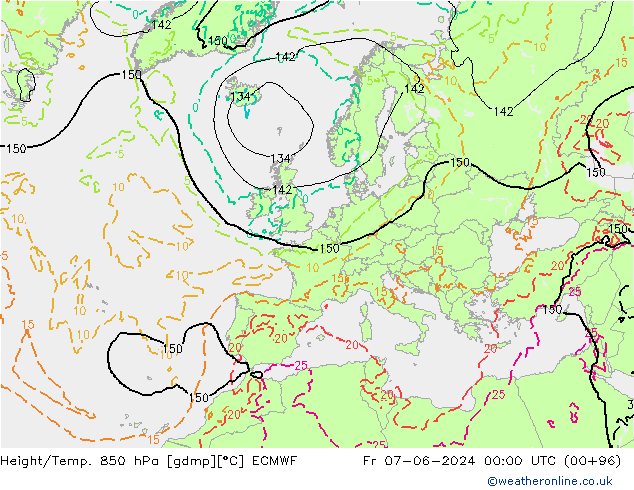 Z500/Rain (+SLP)/Z850 ECMWF Fr 07.06.2024 00 UTC