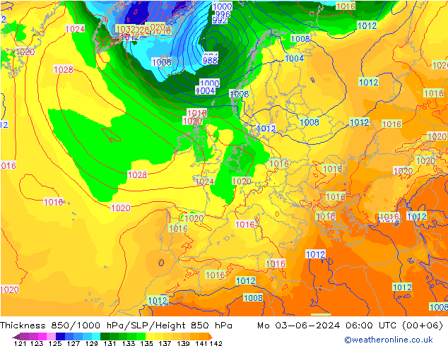 Thck 850-1000 hPa ECMWF Mo 03.06.2024 06 UTC