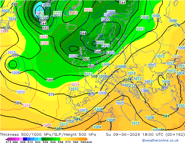 Thck 500-1000hPa ECMWF  09.06.2024 18 UTC