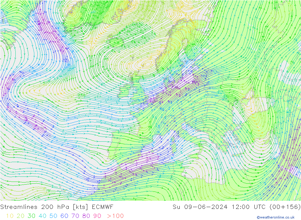  200 hPa ECMWF  09.06.2024 12 UTC