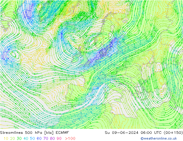  500 hPa ECMWF  09.06.2024 06 UTC