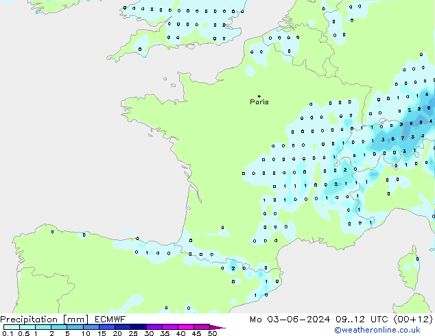 Neerslag ECMWF ma 03.06.2024 12 UTC