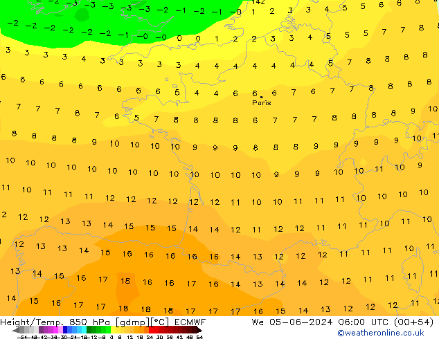 Z500/Rain (+SLP)/Z850 ECMWF Qua 05.06.2024 06 UTC