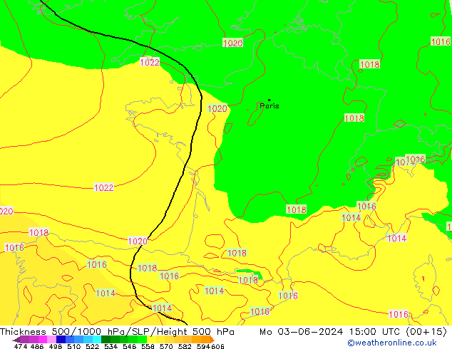 Thck 500-1000hPa ECMWF Mo 03.06.2024 15 UTC