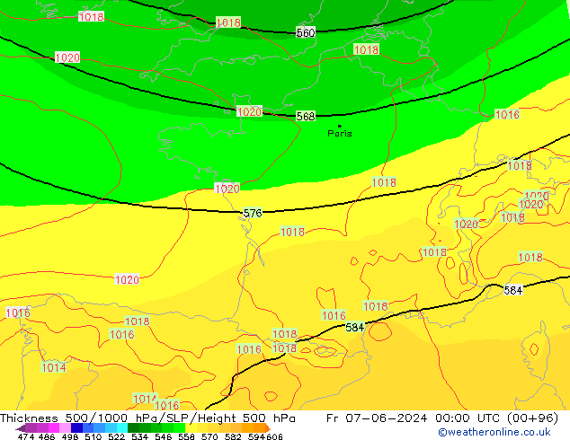 Thck 500-1000hPa ECMWF Pá 07.06.2024 00 UTC