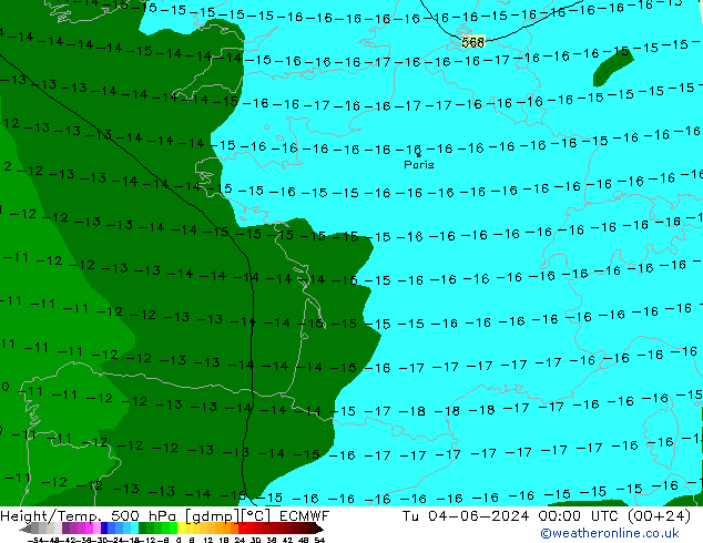 Z500/Rain (+SLP)/Z850 ECMWF Di 04.06.2024 00 UTC