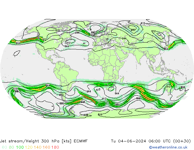 Corrente a getto ECMWF mar 04.06.2024 06 UTC
