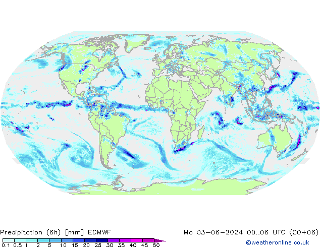 Nied. akkumuliert (6Std) ECMWF Mo 03.06.2024 06 UTC