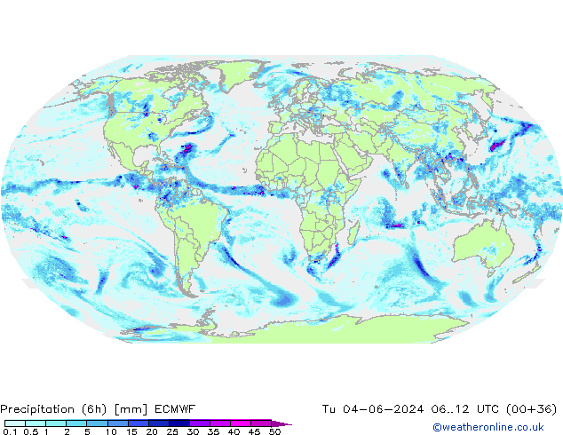 Z500/Yağmur (+YB)/Z850 ECMWF Sa 04.06.2024 12 UTC