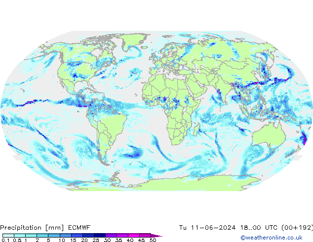 Precipitation ECMWF Tu 11.06.2024 00 UTC