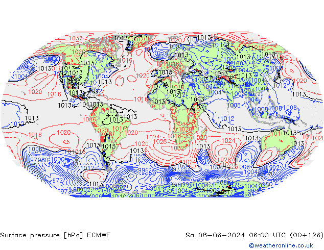 pression de l'air ECMWF sam 08.06.2024 06 UTC