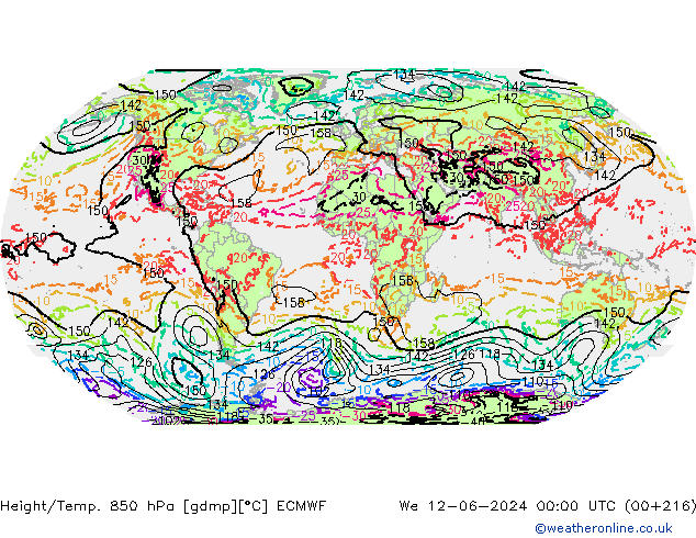 Z500/Rain (+SLP)/Z850 ECMWF We 12.06.2024 00 UTC