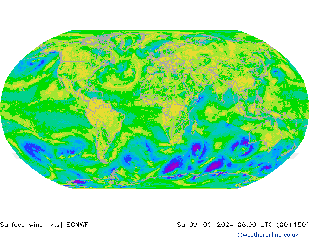 Prec 6h/Wind 10m/950 ECMWF Su 09.06.2024 06 UTC