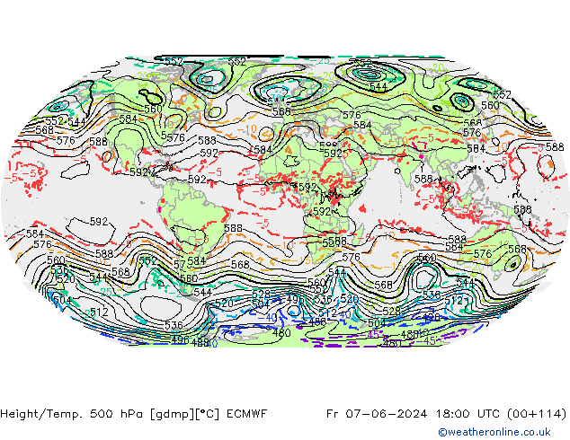 Z500/Rain (+SLP)/Z850 ECMWF vie 07.06.2024 18 UTC