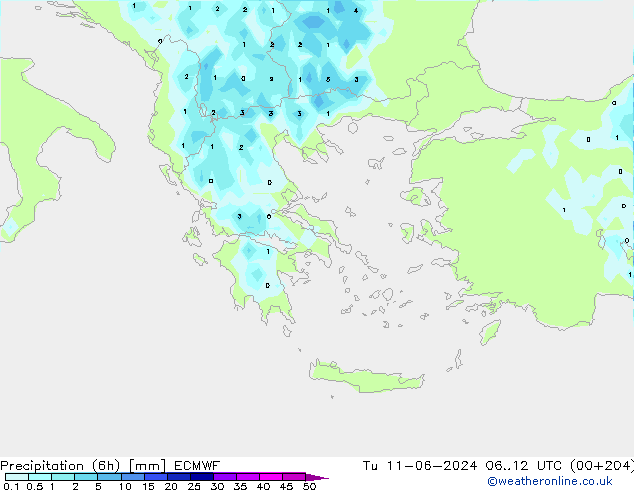 Z500/Rain (+SLP)/Z850 ECMWF Út 11.06.2024 12 UTC