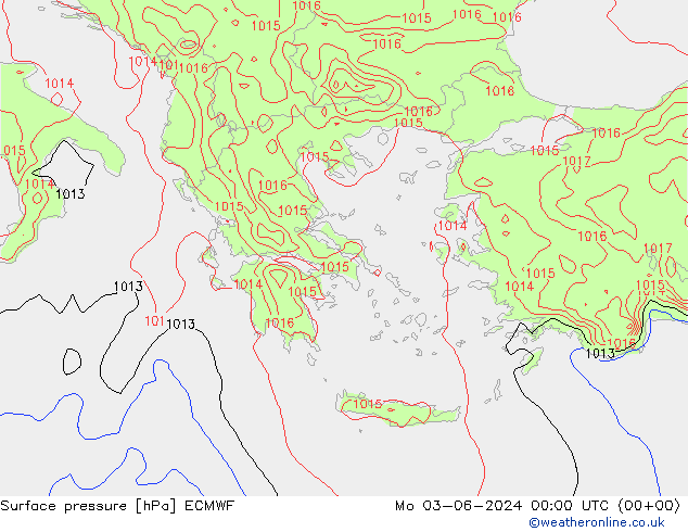 ciśnienie ECMWF pon. 03.06.2024 00 UTC