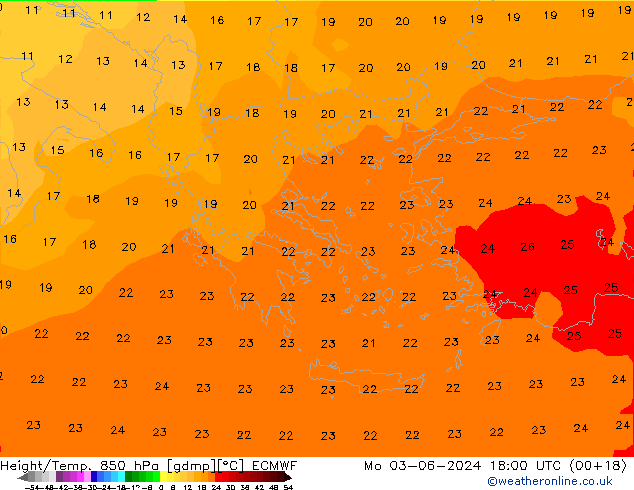 Z500/Rain (+SLP)/Z850 ECMWF lun 03.06.2024 18 UTC