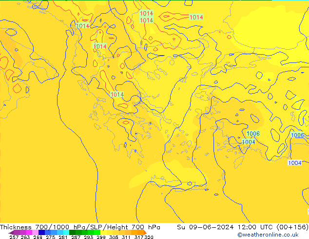 Thck 700-1000 hPa ECMWF Dom 09.06.2024 12 UTC