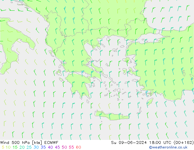 Wind 500 hPa ECMWF Su 09.06.2024 18 UTC