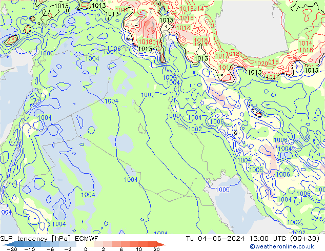 тенденция давления ECMWF вт 04.06.2024 15 UTC