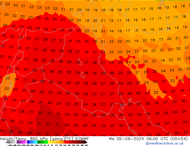 Z500/Regen(+SLP)/Z850 ECMWF wo 05.06.2024 06 UTC