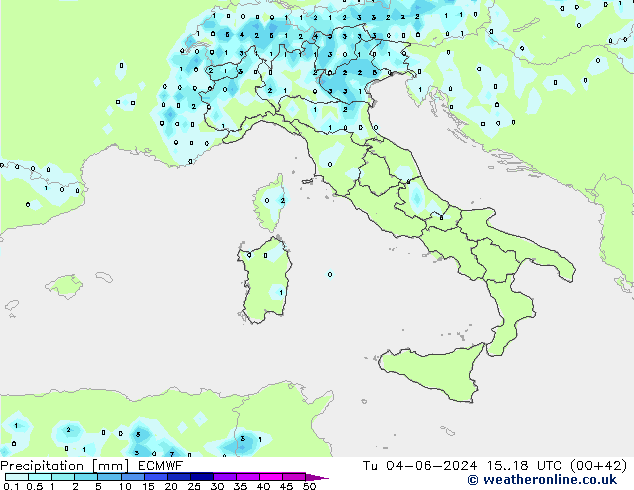 precipitação ECMWF Ter 04.06.2024 18 UTC