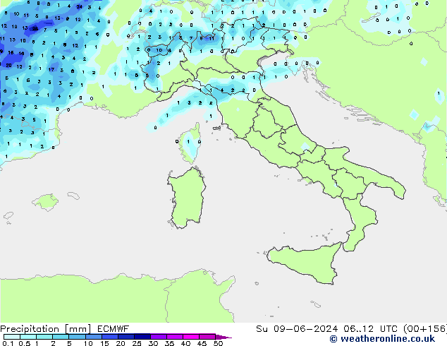 Précipitation ECMWF dim 09.06.2024 12 UTC