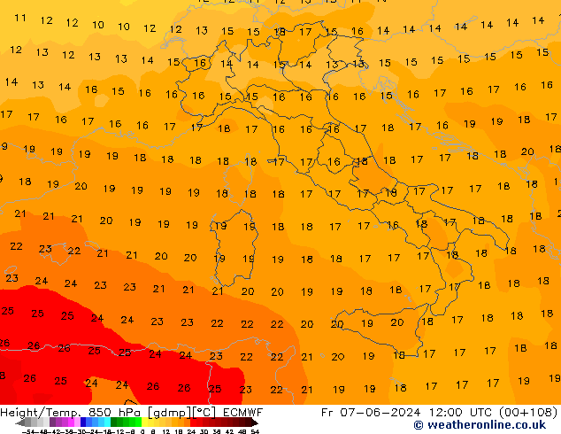 Z500/Rain (+SLP)/Z850 ECMWF Fr 07.06.2024 12 UTC