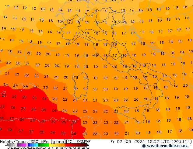 Z500/Rain (+SLP)/Z850 ECMWF Fr 07.06.2024 18 UTC