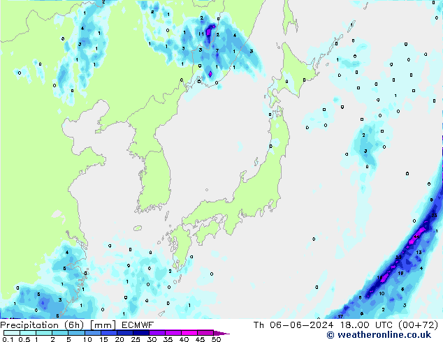 Z500/Rain (+SLP)/Z850 ECMWF jue 06.06.2024 00 UTC